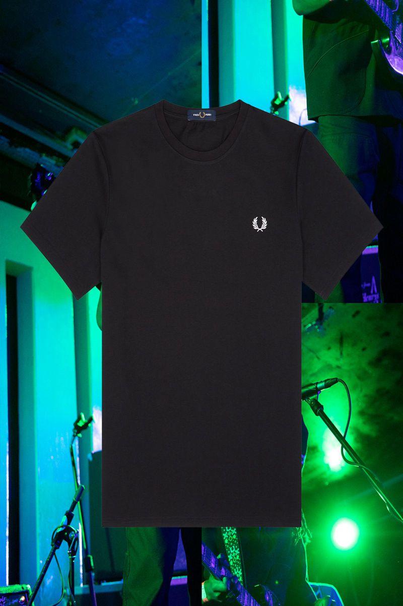 Black Fred Perry Manchester Ringer Men's T Shirts | PH 1725UZGT